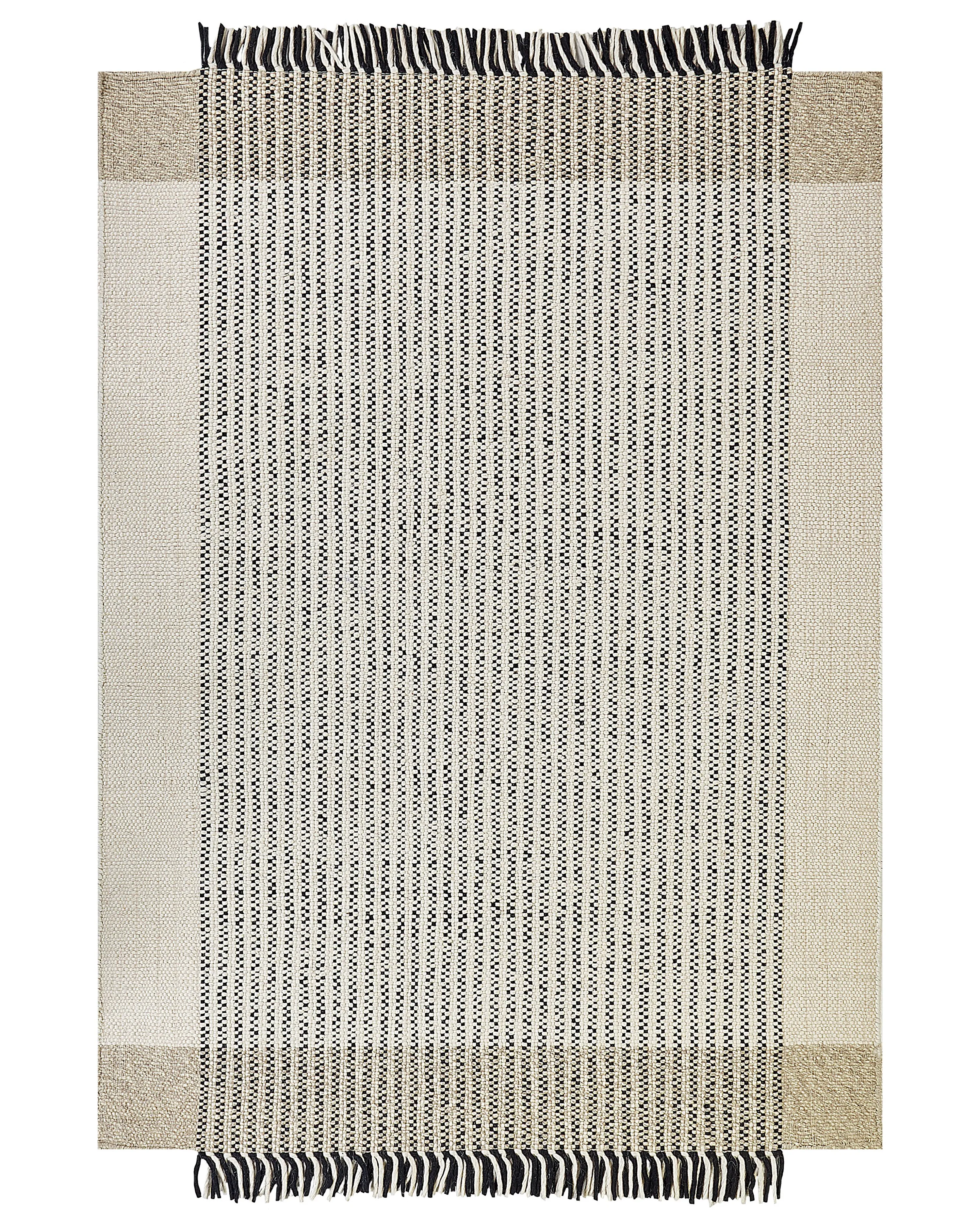 Vloerkleed DIVARLI Beige 160 x 230 cm Wol