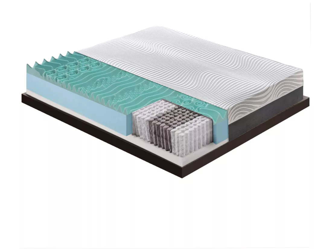 Matelas à ressorts ensachés - mémoire de forme - à 9 zones avec revêtement amovible modèle Bacio 90x190 cm