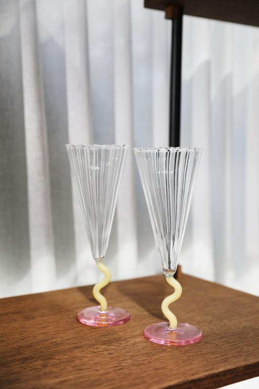 &klevering Flute coupe champagneglazen set van 2 amber
