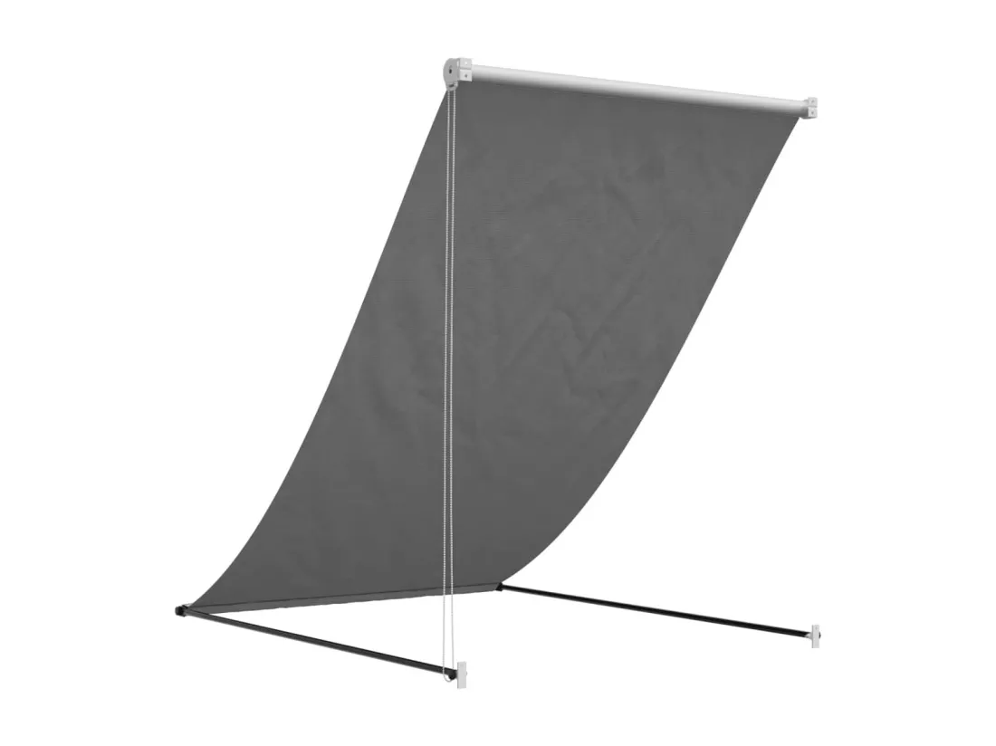 Auvent rétractable anthracite 100x150 m tissu et acier