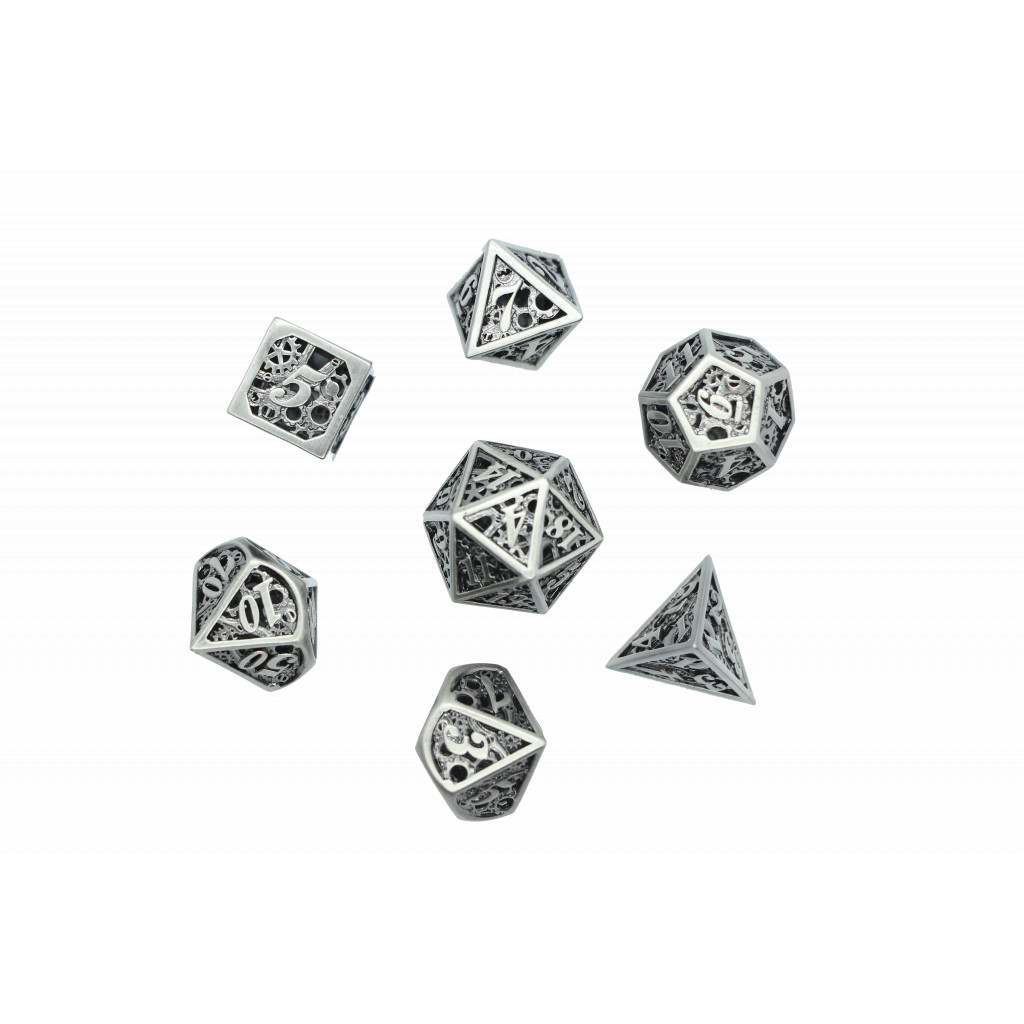 Set de dés JDR en metal Hollow Machine