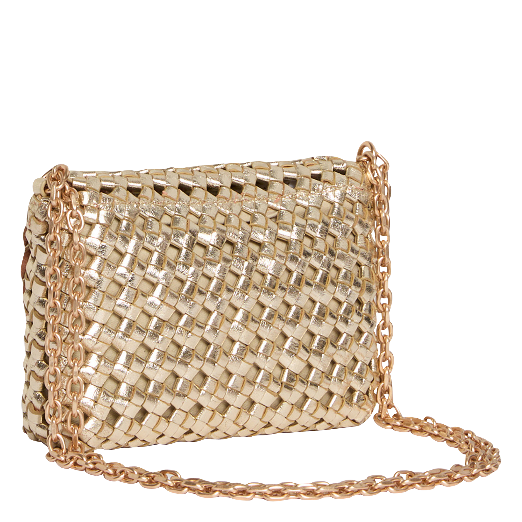 NANO MOON - Sac bandoulière en cuir métallisé | Doré