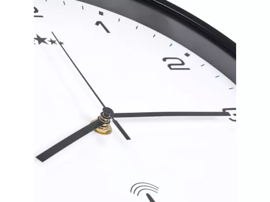 Horloge murale radioguidée Mouvement à quartz 31 cm Blanc/noir