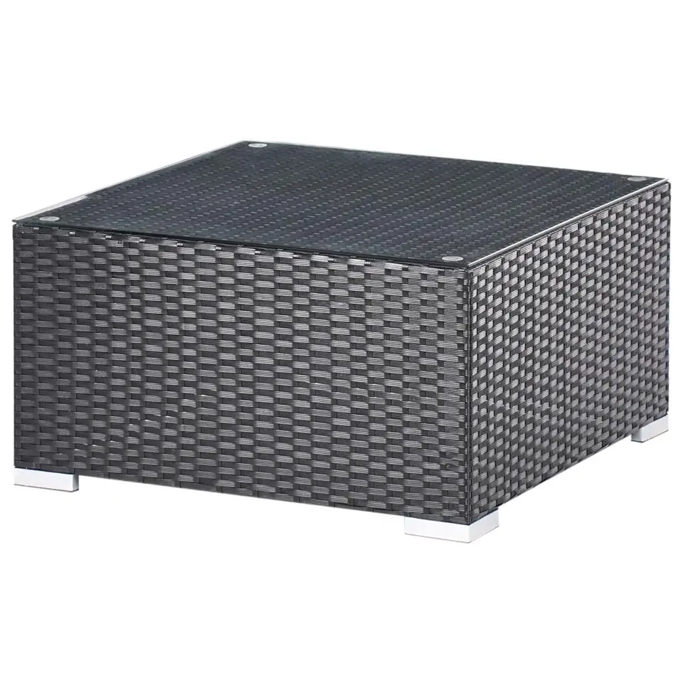 SANO - Loungeset voor 4 - Zwart - Rechtszijdig - PE rotan