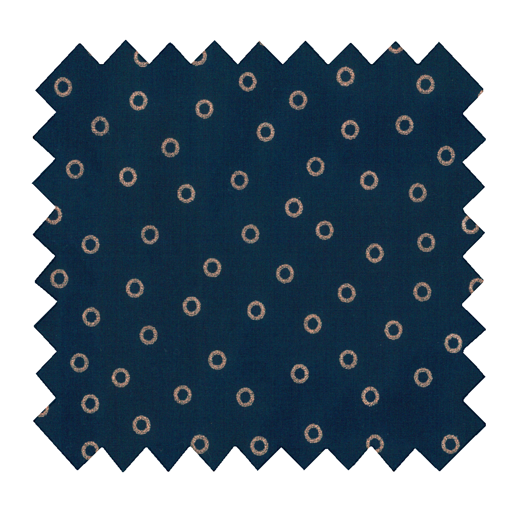 Coupon Tissu Coton Enduit 1 M - Bulle Bronze Marine