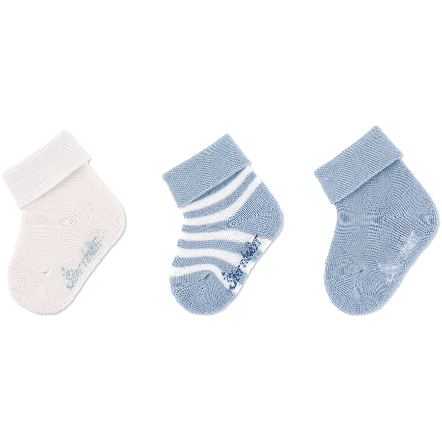 Sterntaler GOTS Baby-Söckchen Ringel, 3er-Pack hellblau
