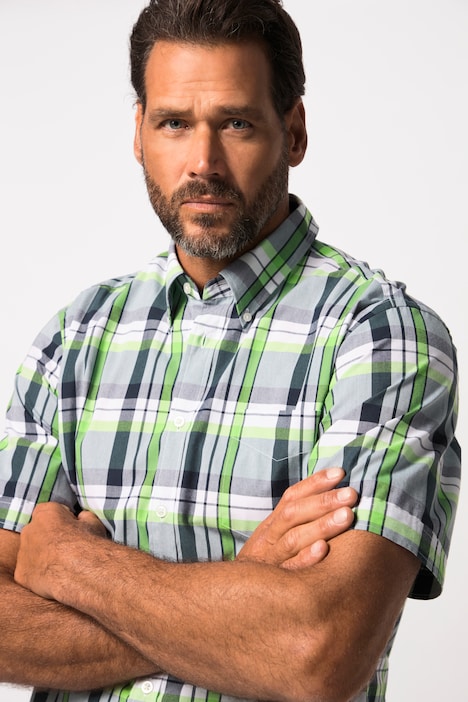 Karohemd, Halbarm, Buttondown-Kragen, Modern Fit, bis 8 XL