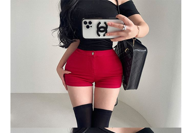 RainGirl - Shorts met hoge taille en heupvulling