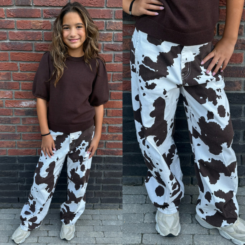 Cow printed pants