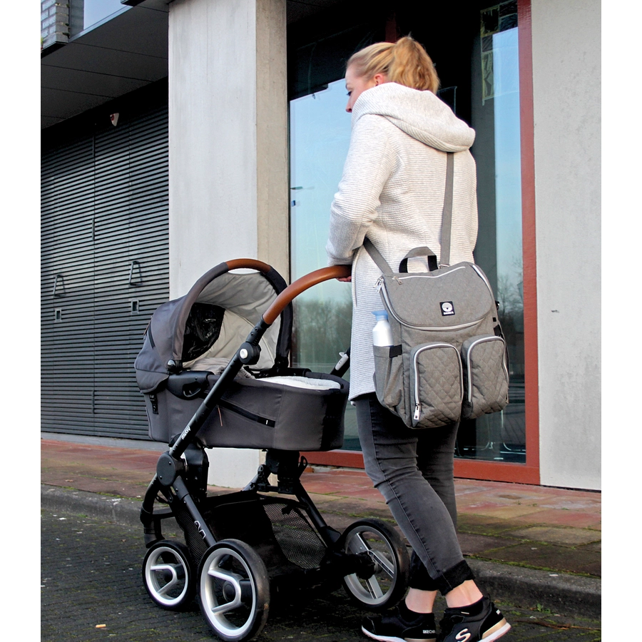 DOOKY Wickelrucksack 2 in 1 Grey melange