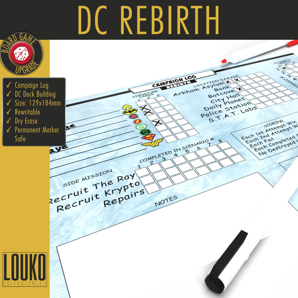 Journal de campagne réinscriptible pour DC Comics DeckBuilding Game : Rebirth