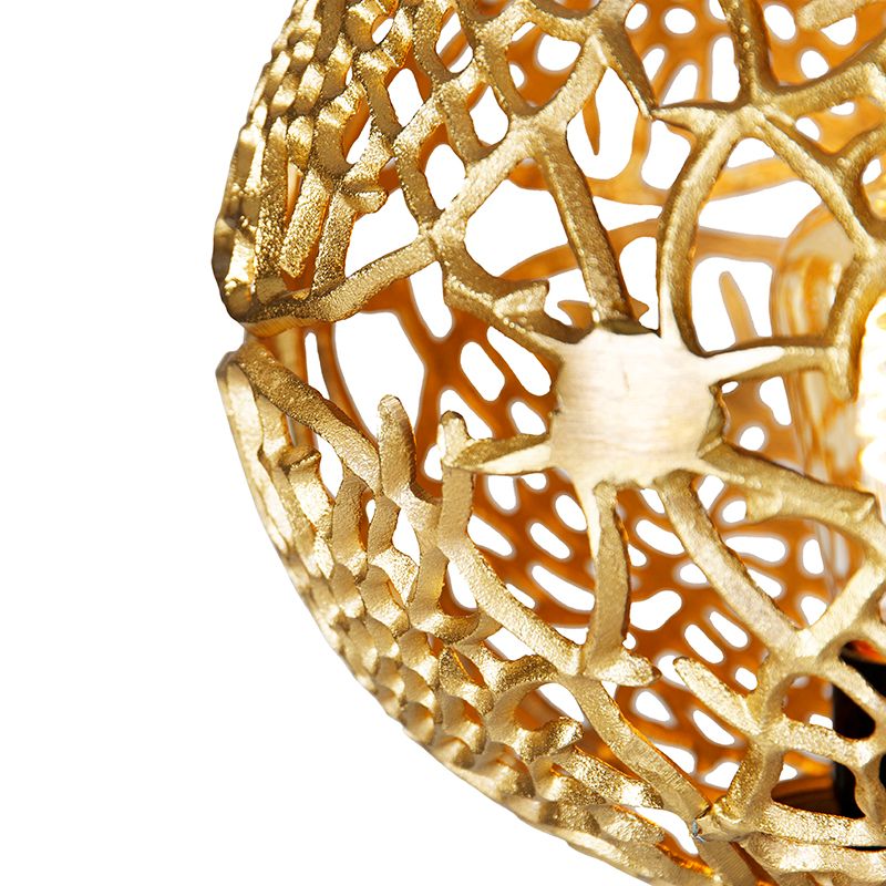 Art Deco vloerlamp tripod zwart met goud - Maro