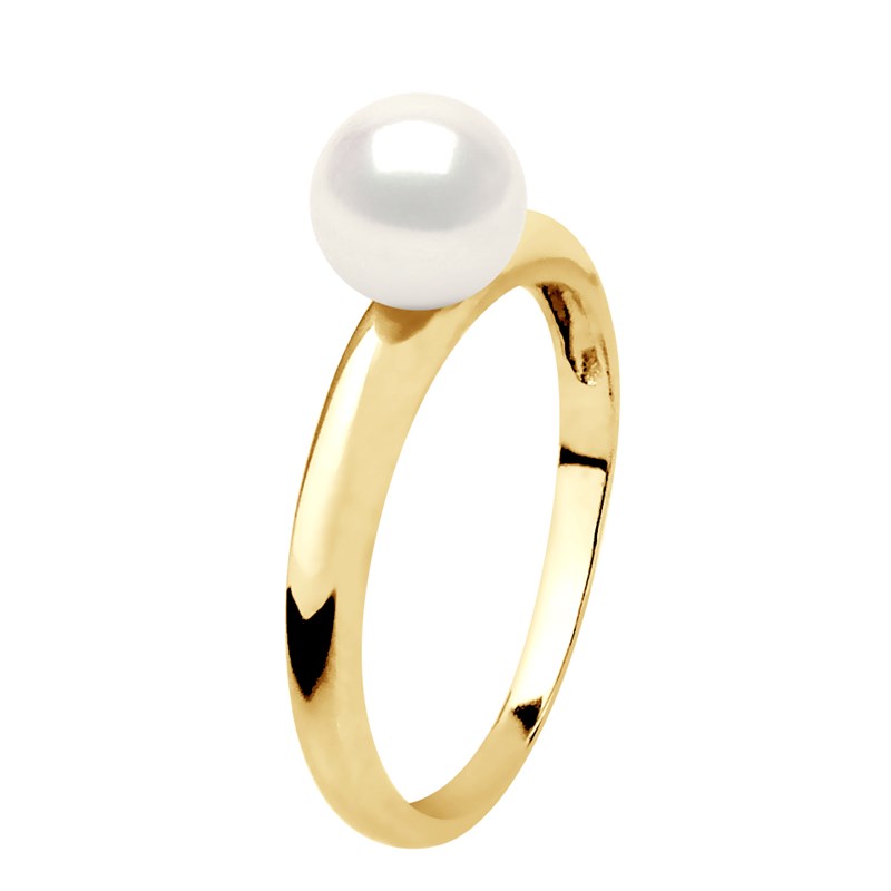 Bague Stella Jonc Perles d'Eau Douce 6-7 mm - Or Jaune