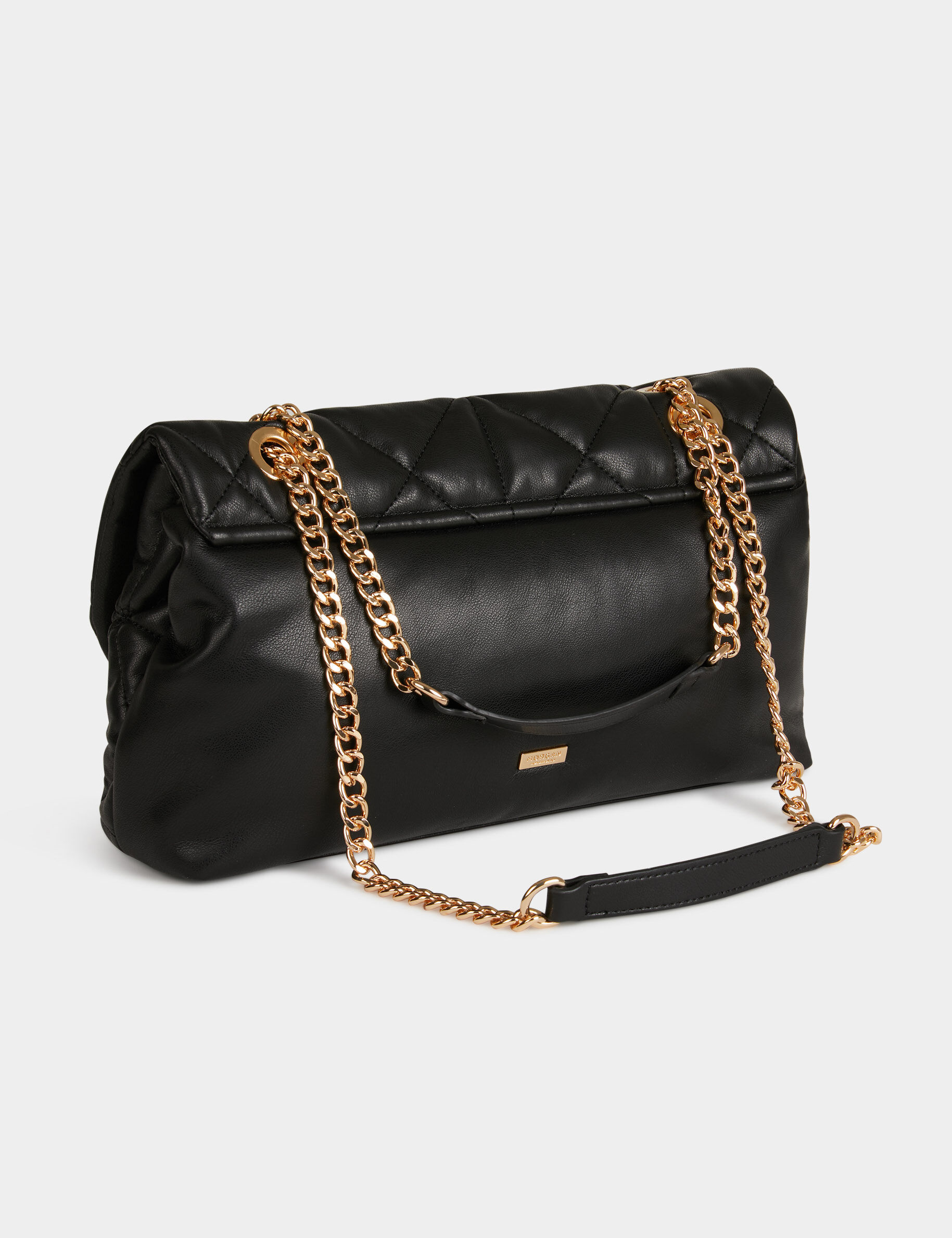 Sac pochette matelassé noir femme - noir