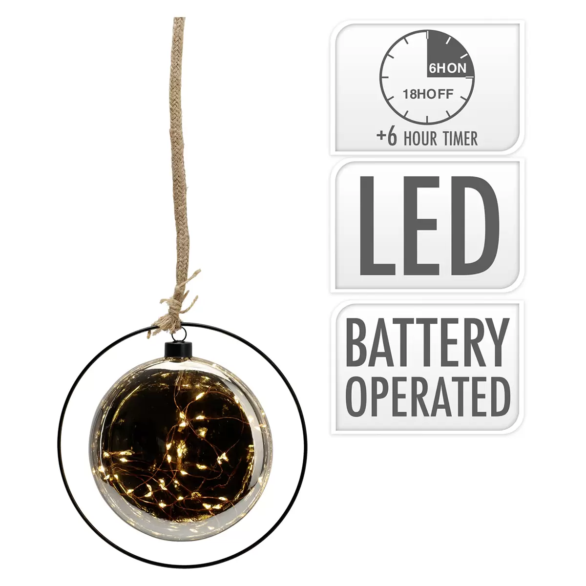 LED-Kugel LED-Ball grau,schwarz