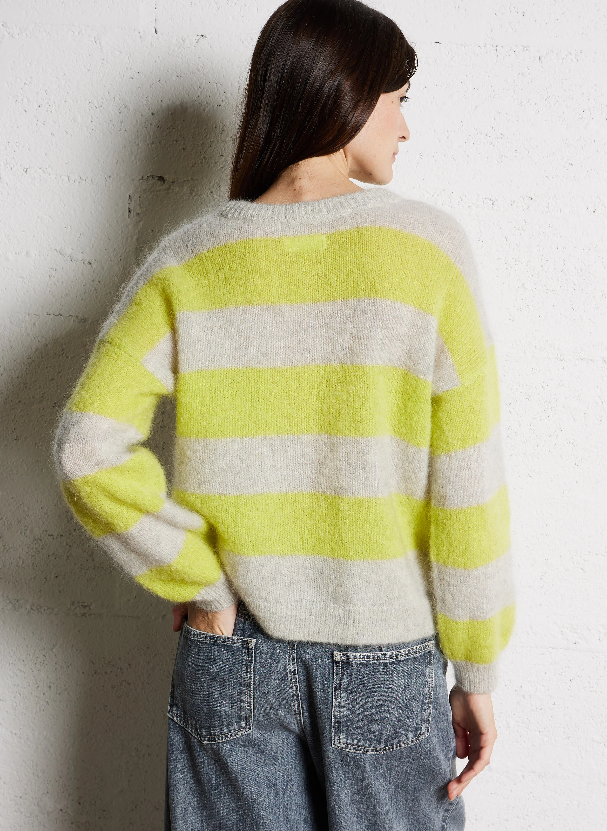 BANELLE - Pull col rond en laine mélangée | Gris