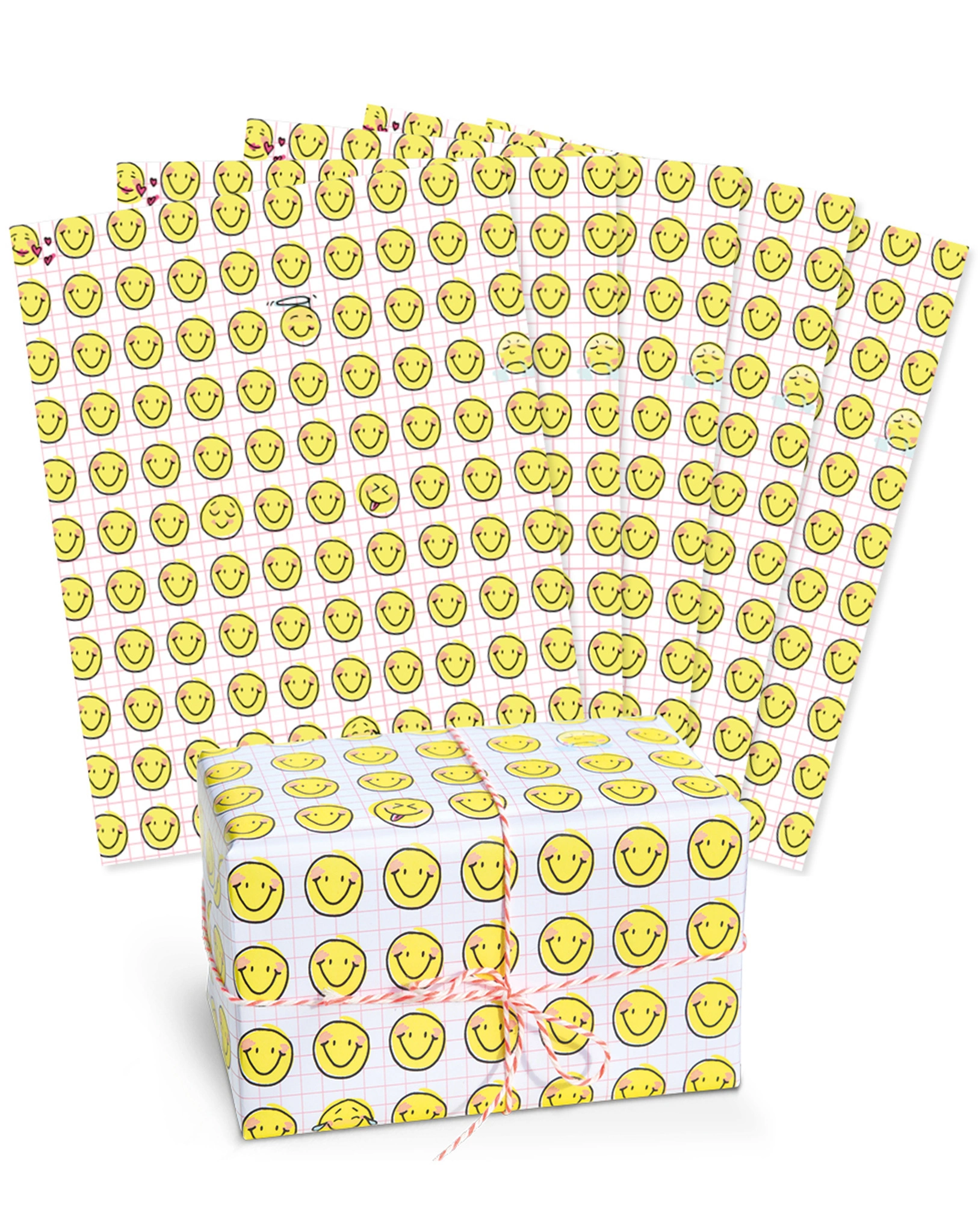 Geschenkpapier SMILEYS (67x49cm) 5er-Set