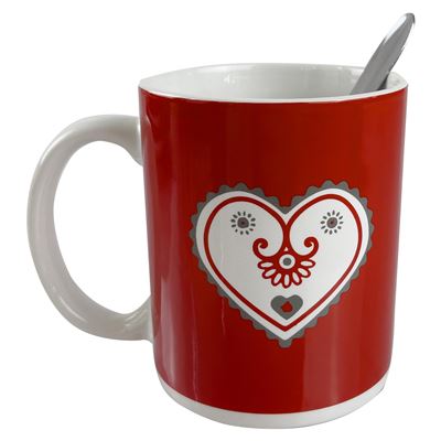 Vaisselle motif cœur et chalet - set de 4 pièces