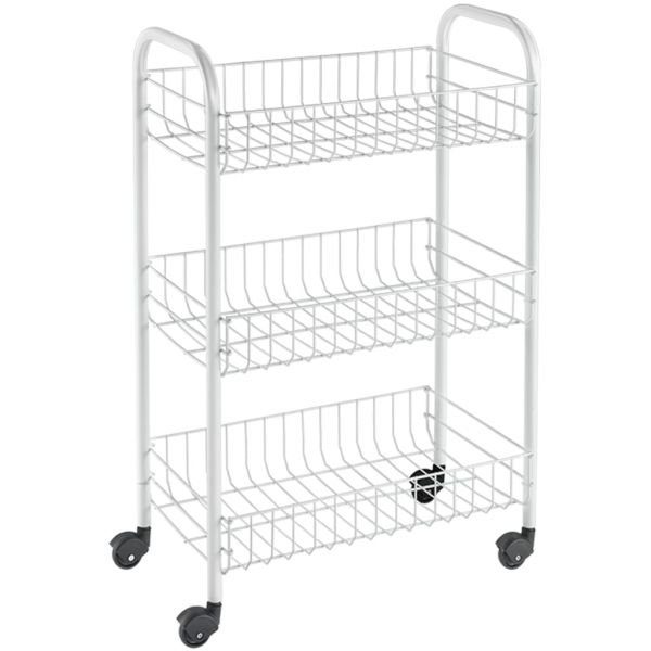 Metaltex Carrinho de Cozinha com 3 Cestos Siena Branco - 430397