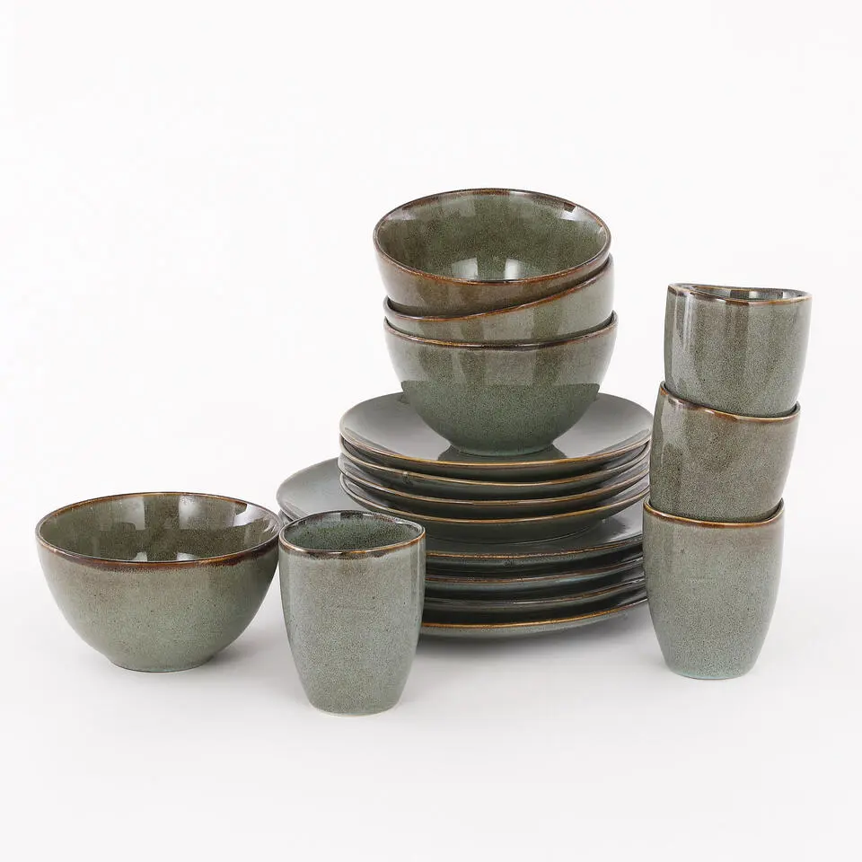 Mica Decorations Tabo Serviesset 4 persoons Keramiek Groen