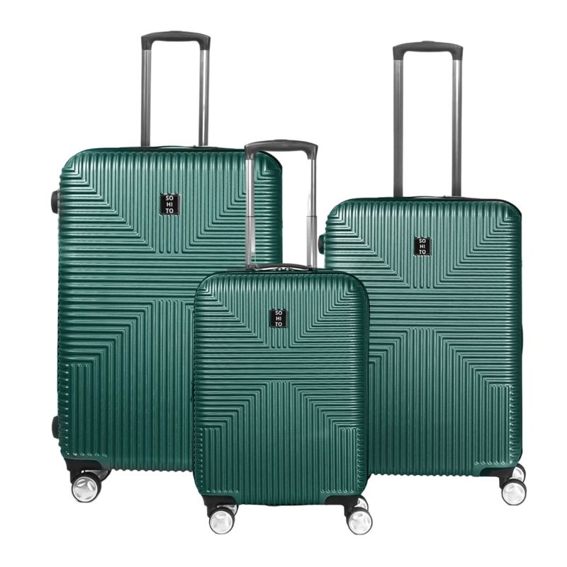 Lot de 3 valises rigides Takai Extensibles 55, 67 et 77 cm Vert