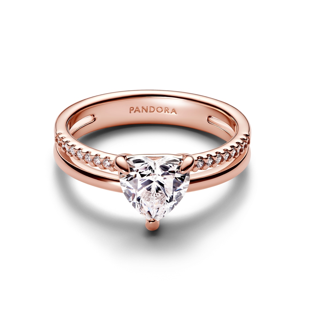 Pandora Rose Timeless Doppelband Herz Ring