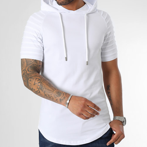 Lot De 2 Tee Shirts Capuche Oversize 2386 2502 Blanc Bleu Ciel
