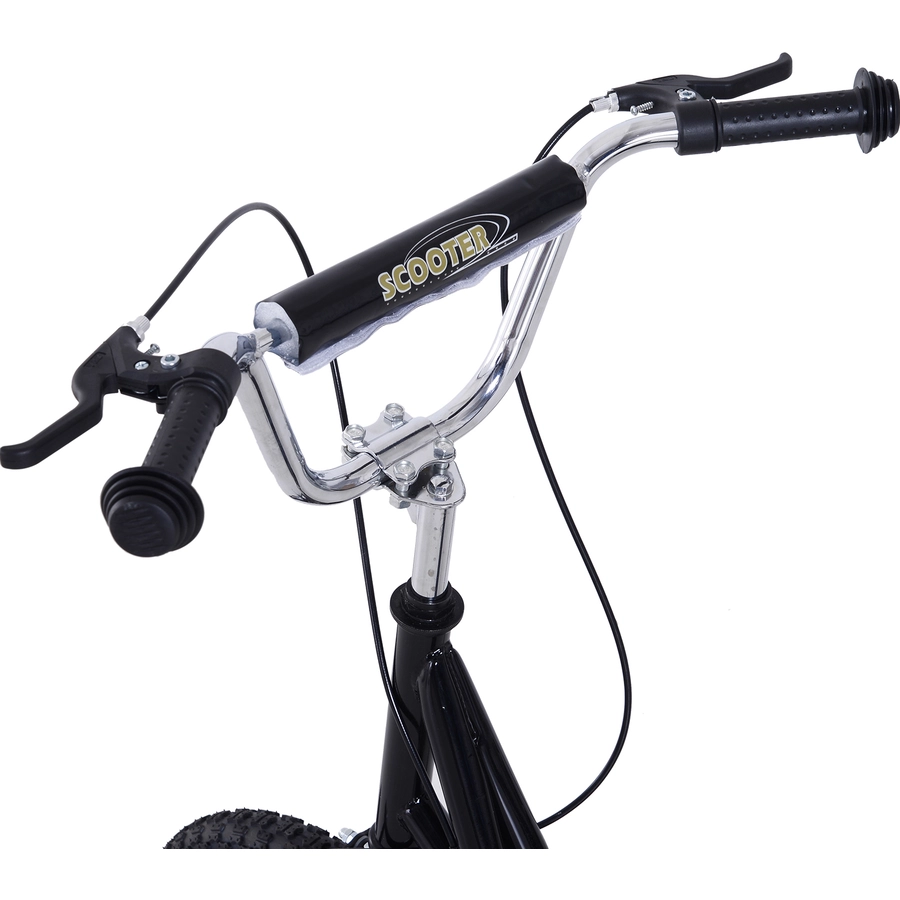 HOMCOM Kinderroller mit Luftbereifung und Handbremse schwarz