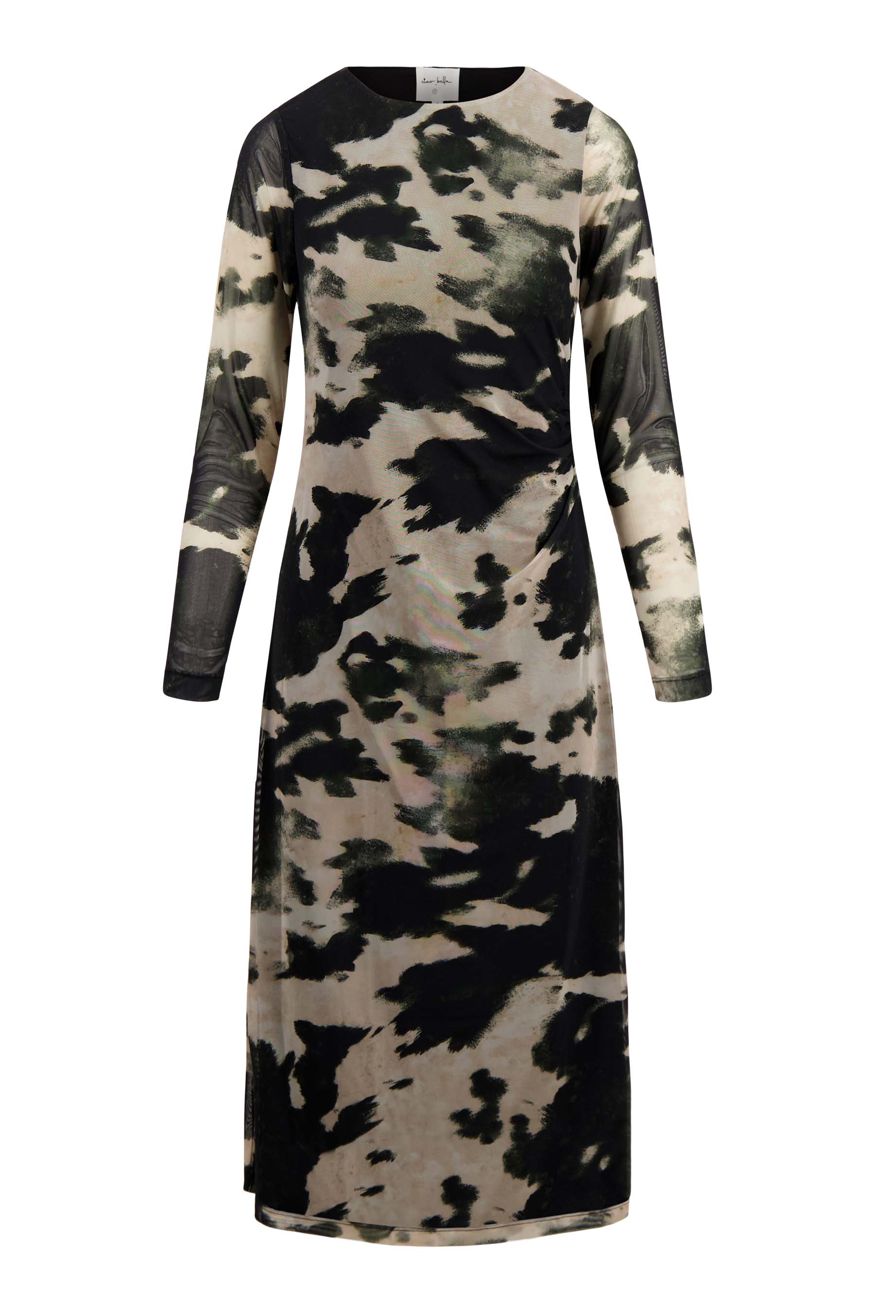 mesh jurk met print