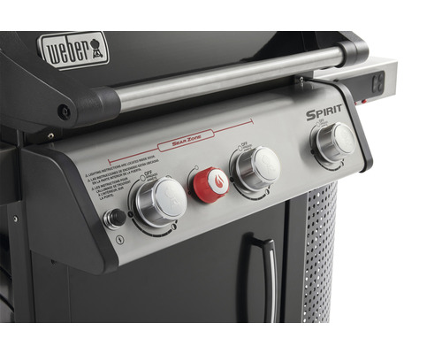 Weber Spirit 325S EPX GBS zwarte gasbarbecue met 3 branders, 116 cm hoog, vetopvangbak, warmhoudrek, dekselthermometer, zijplank en kookgereihouder