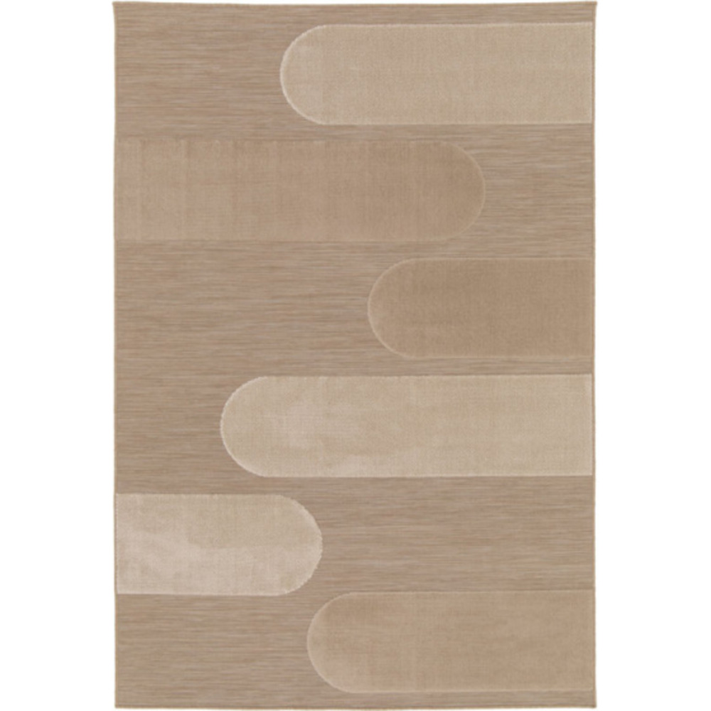 Tapis intérieur et extérieur en relief - capri - marron et beige - 200 x 290 cm