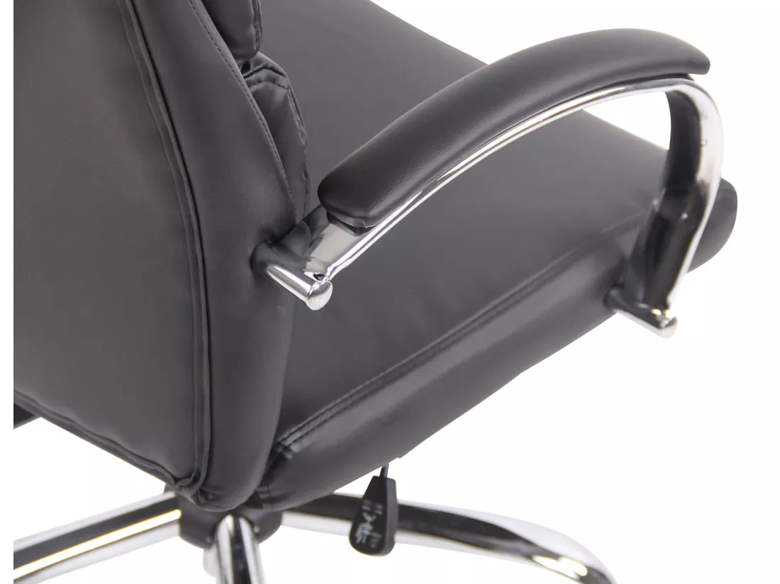 Chaise de bureau - Similicuir & Métal chromé - Noir - Bradford