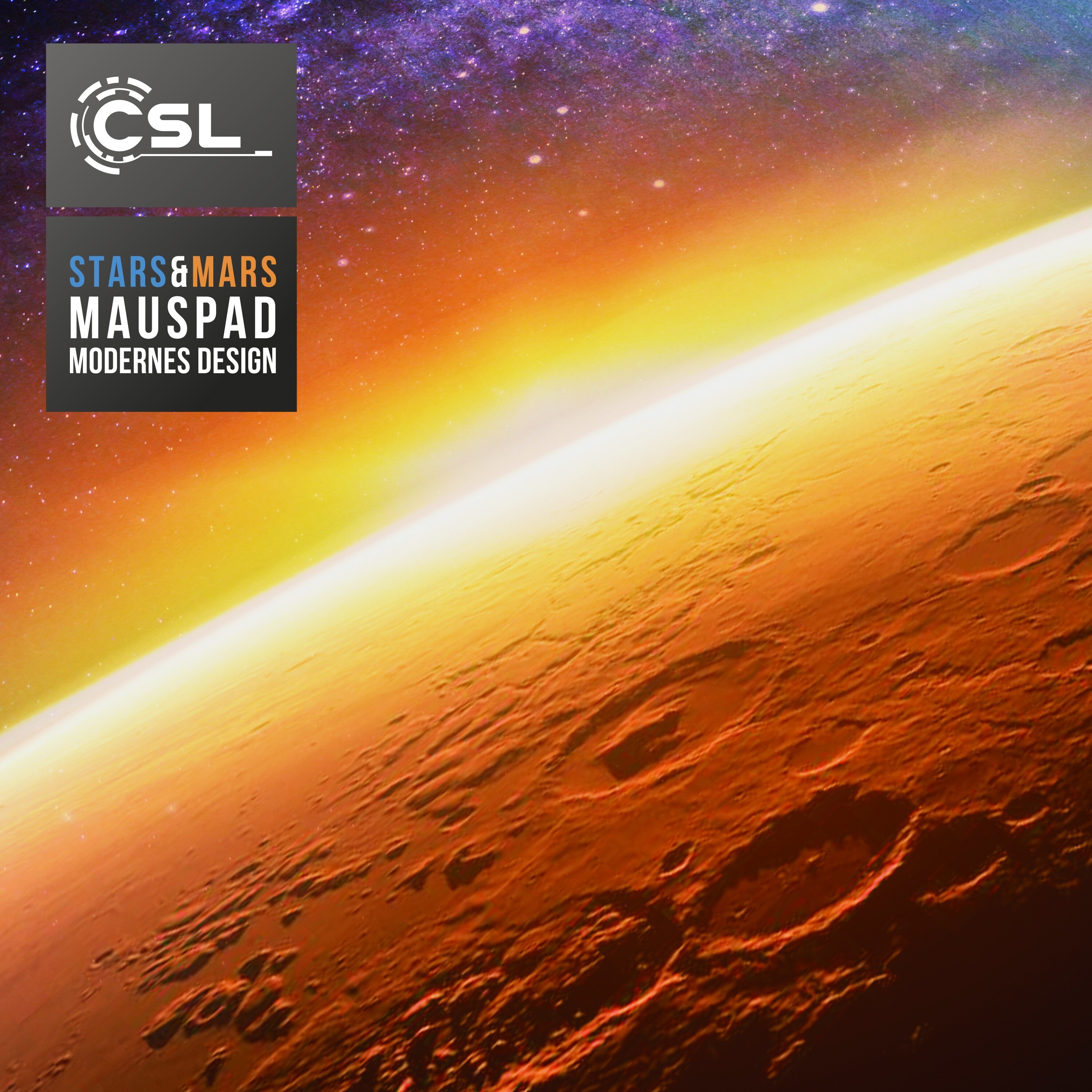 CSL Gaming Mauspad, XXXL 1200 x 600 x 3 mm Schreibtischunterlage extra groß, Abwaschbar, Mars
