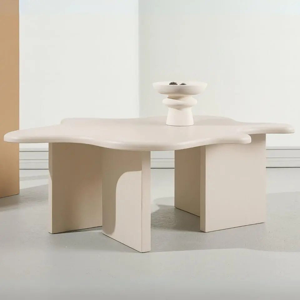 Salontafel Beige - 116x76x40cm - Flower
