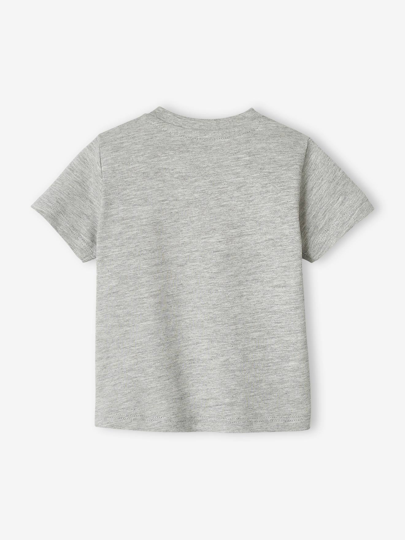 Camiseta estampada para bebê menino, cinza mesclado