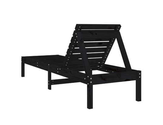 VIDAXL - Bain de soleil Chaises longues 2 pcs noir 199,5x60x74 cm bois massif de pin