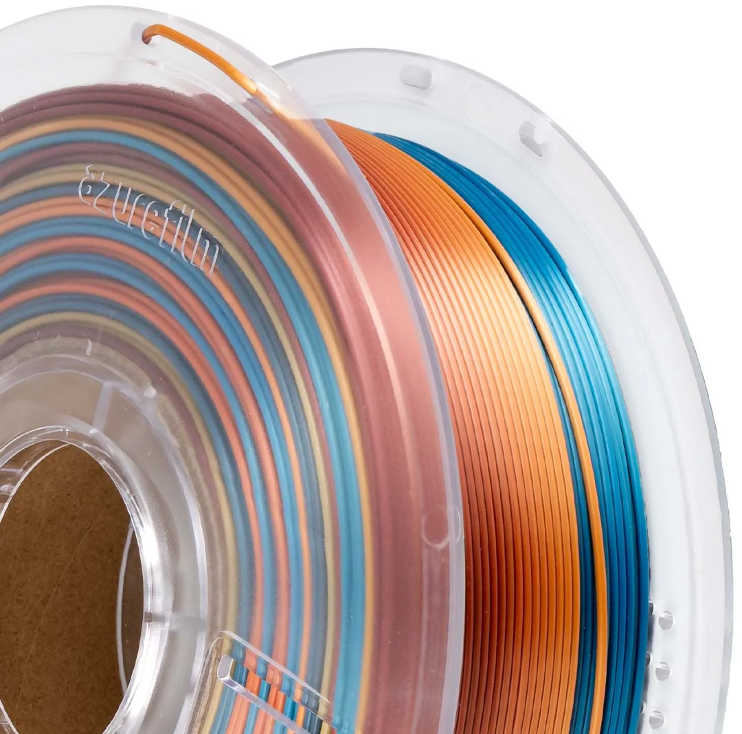 AzureFilm  PLA Silk Rainbow Sunset Splash, 1,75 mm / 1000 g    PLA-Material mit Farbverläufen & seidigem Finish in Sunset Splash