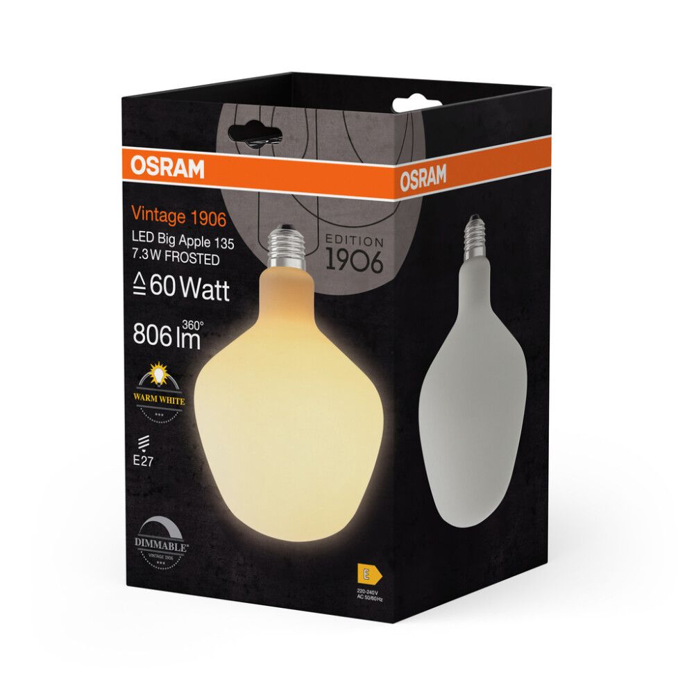 LYSPÆRE OSRAM VINTAGE 1906 LED BIG APPLE E27 7,3W