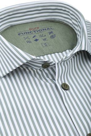 Pure The Functional Shirt Super Stretch Streep Groen D91307-21170-463 kopen