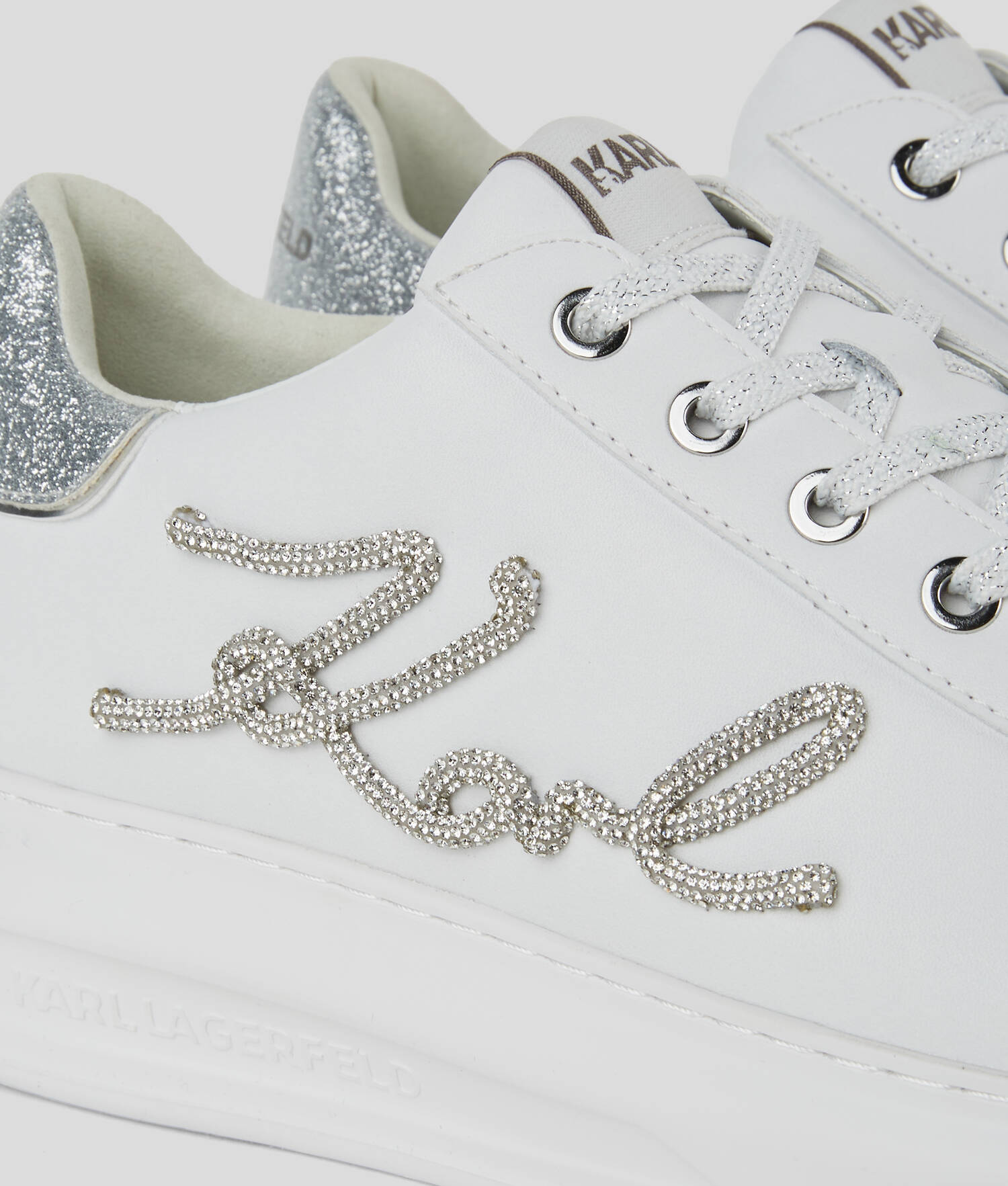 BASKETS À STRASS KAPRI SIGNIA - Blanc/Argent