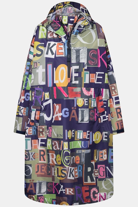 Funktions-Regencape, Unisex, Print, Kapuze