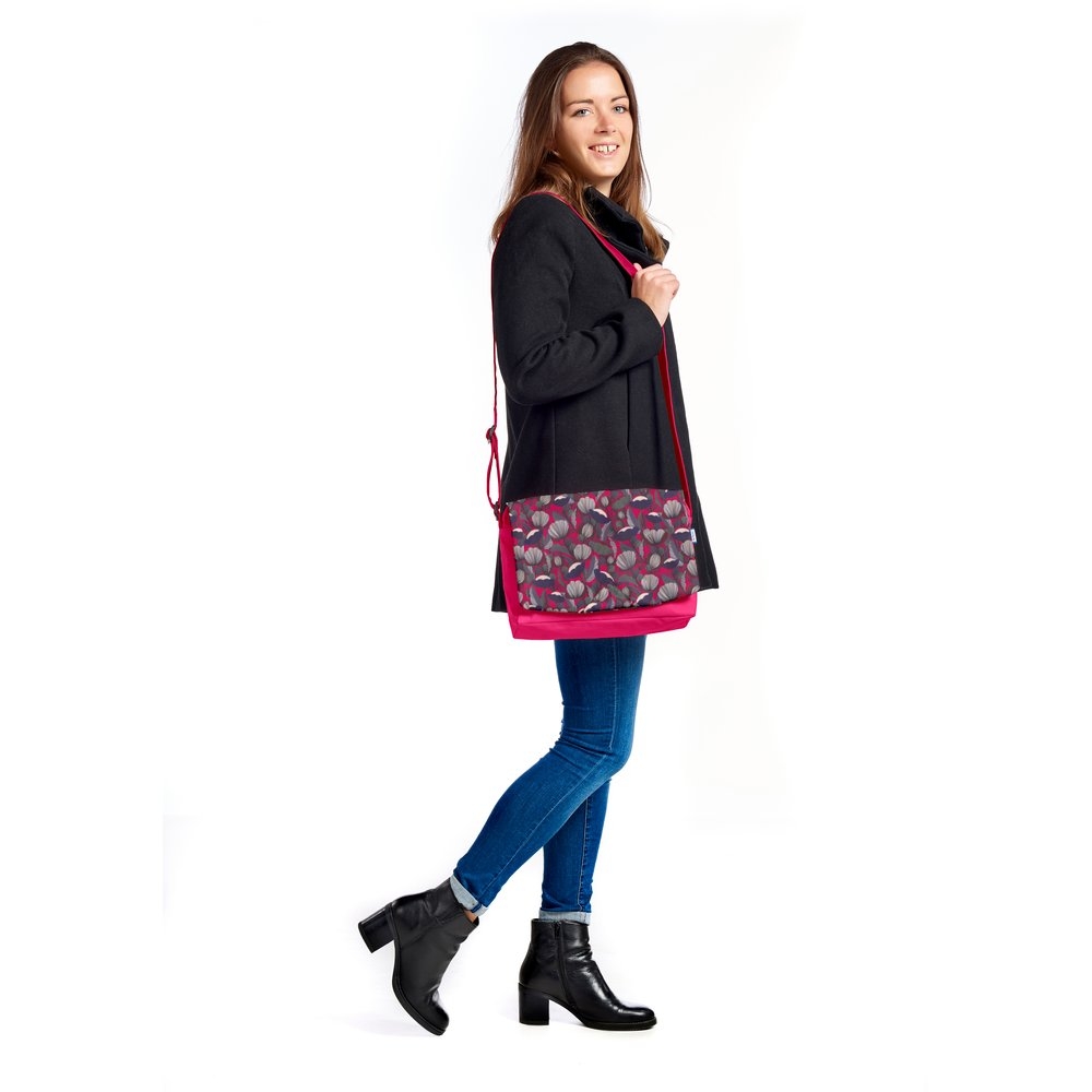 Rabat Besace Carré Grand Pavot Fuchsia