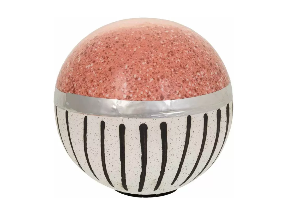 Décoration de boule en céramique argentée 10,5x10,5x10,5h