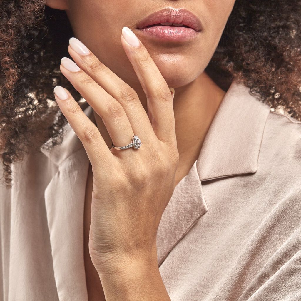 Bague Or Blanc Uxellus Oxyde De Zirconium