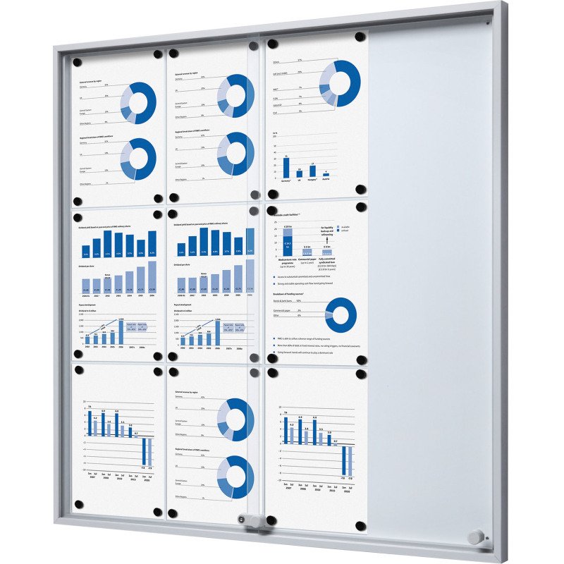 Vitrine d'affichage intérieur Slim avec porte coulissante aluminium