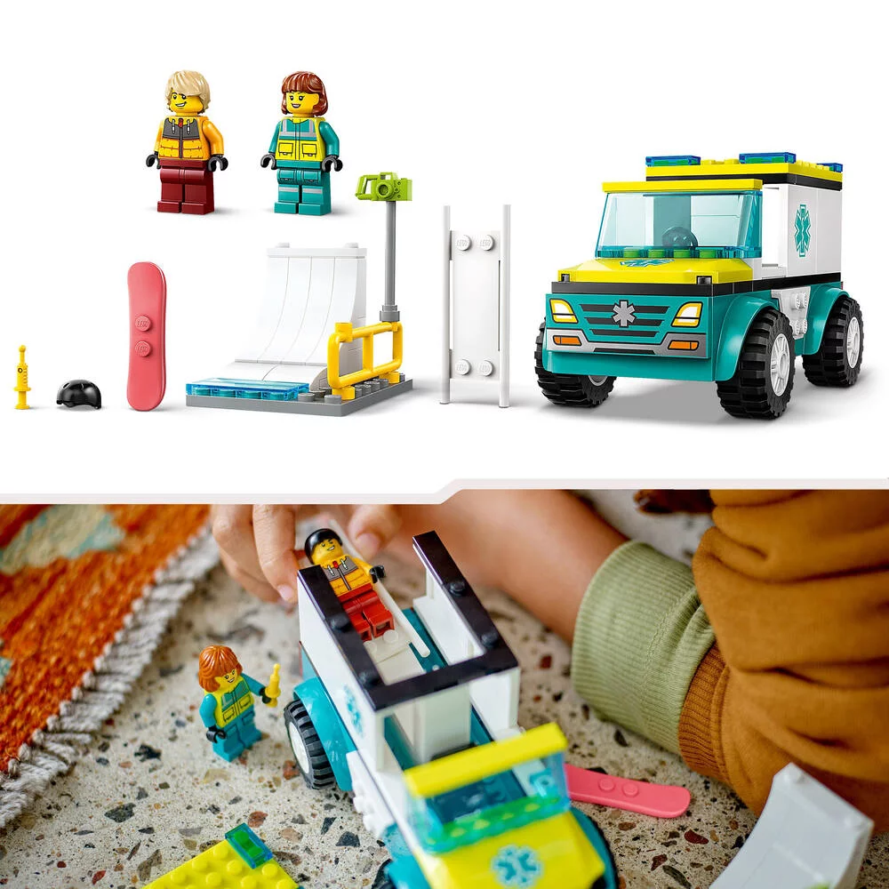 LEGO®CITY 60403 - L’AMBULANCE DE SECOURS ET LE SNOWBOARDEUR