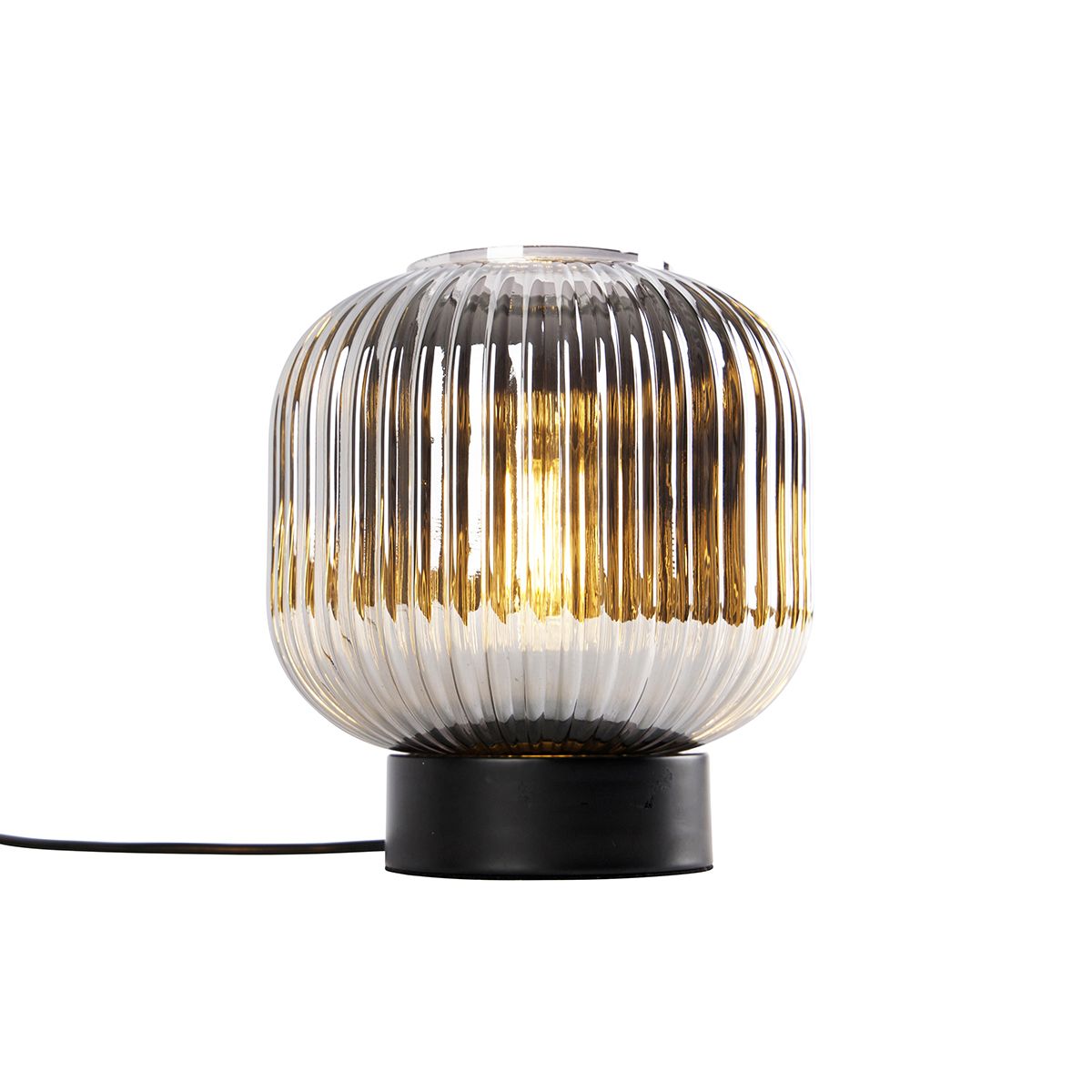 Smart tafellamp zwart met smoke glas incl. Wifi A60 - Karel