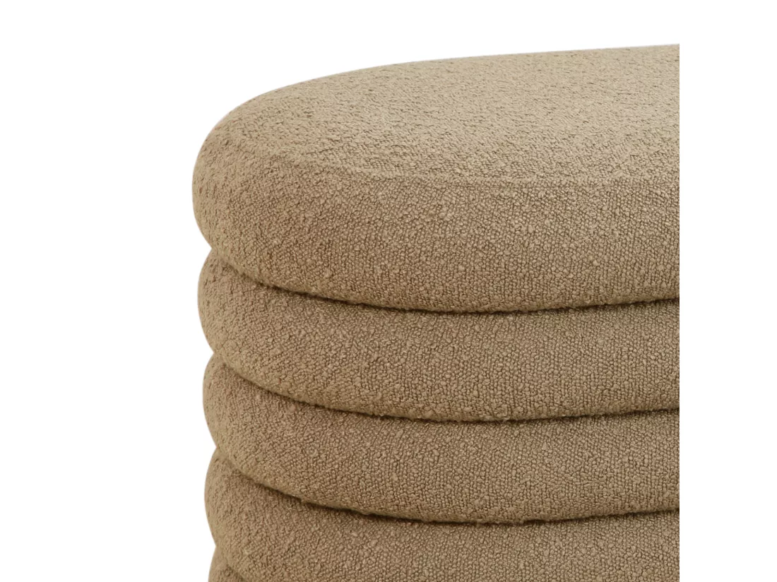 Pouf avec espace de rangement et revêtement en boucle