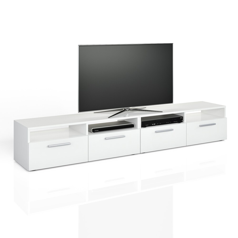 Vicco Lowboard Diego Fernsehschrank Sideboard TV Fernsehtisch Weiß Hochglanz