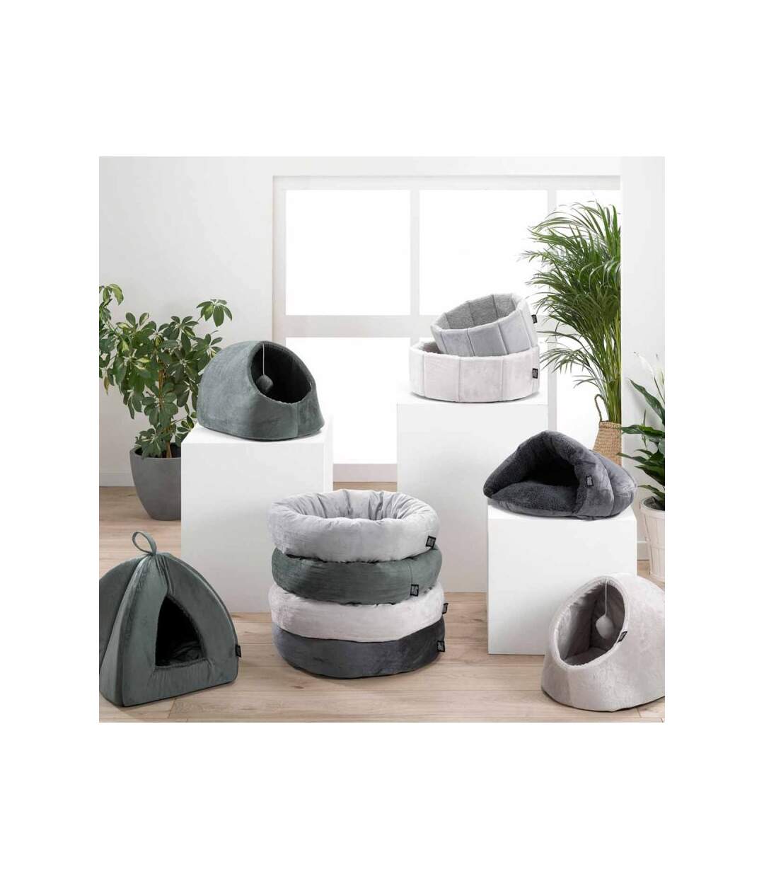 Paris Prix - Niche Chausson Pour Chat sweet Cat 45cm Anthracite